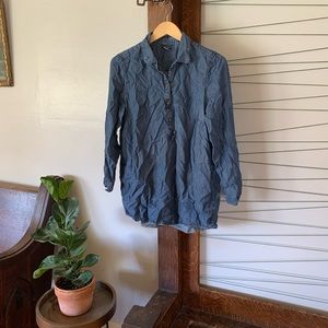 J. Jill Denim - Lyocell - medium - long shirt with pockets